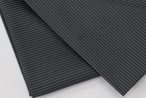 قماش شتوي رصاصي غامق مقلم رمادي - 25273-3