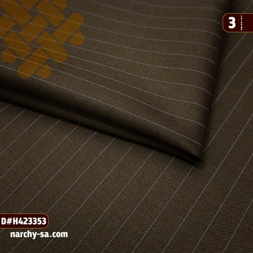 قماش مقلم شتوي بني - نرشي