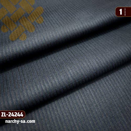 قماش مقلم رصاصي تخطيط خفيف - نرشي