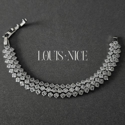 طقم زركون فضي