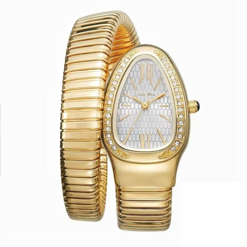 ساعة نسائية لفة باللون الذهبي