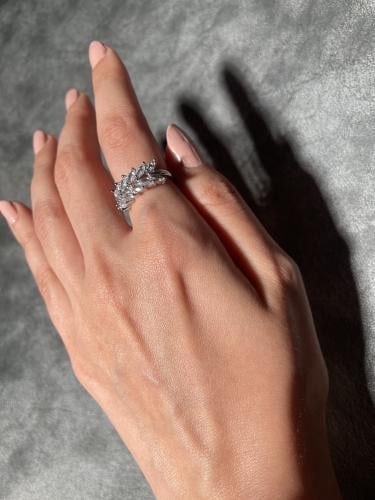 خاتم زركون فضي