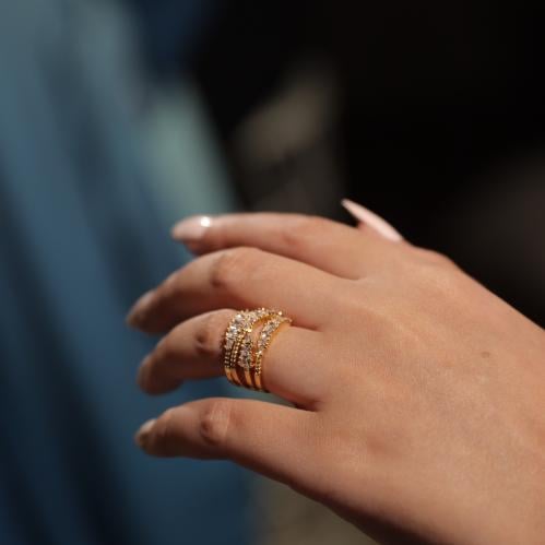 خاتم زركون ذهبي