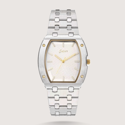 ساعة رجالية ستيل بإطار مستطيل