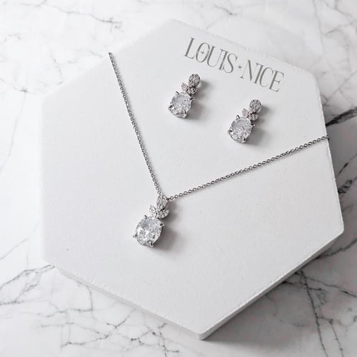 طقم سلسال مع الحلق زركون