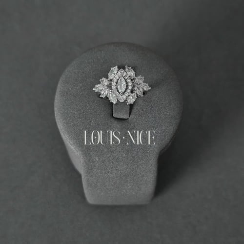 طقم زركون فضي