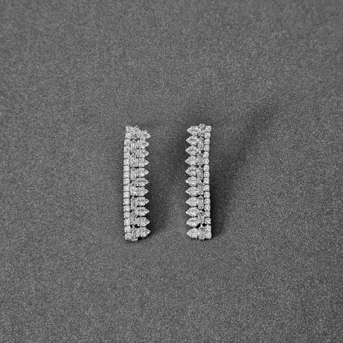 طقم زركون فضي