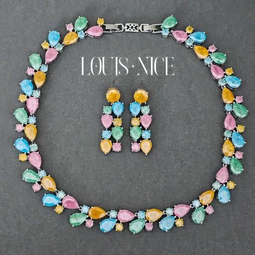 طقم زركون سلسال مع الحلق