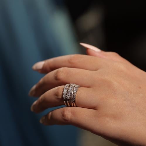 خاتم زركون فضي