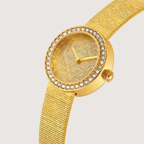 ساعة نسائية حصير بنقشة تراثية