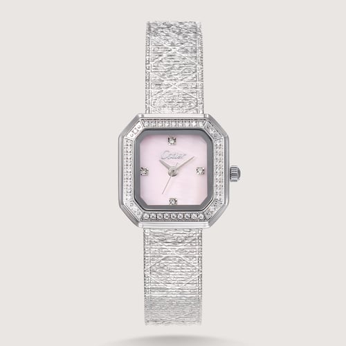 ساعة من الحصير بفصوص الزركون