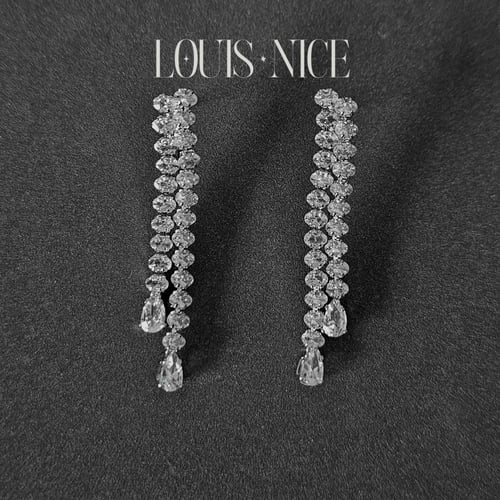 طقم زركون فضي