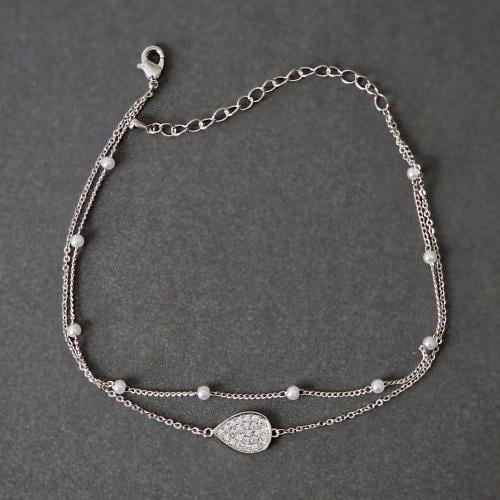 خلخال زركون فضي