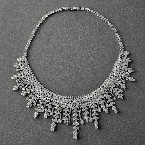 طقم زركون فضي