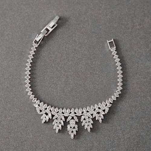 طقم زركون فضي