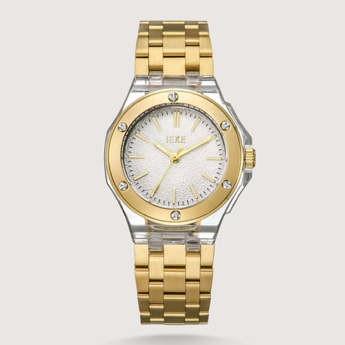 ساعة نسائية ستيل بإطار شفاف