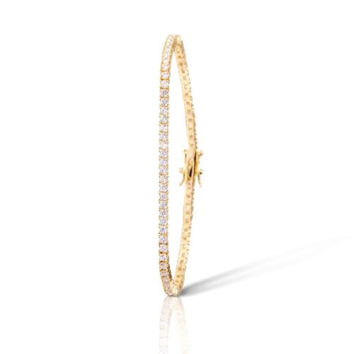 اسوارة تنس دائرية زركون ذهبي مقاس 1mm