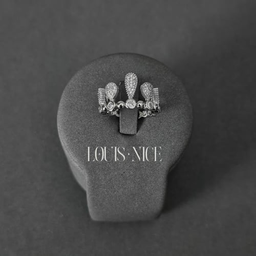 طقم زركون فضي