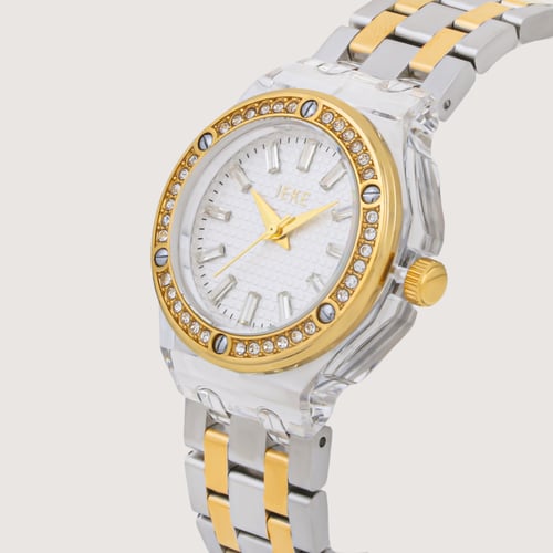 ساعة نسائية بإطار شفاف