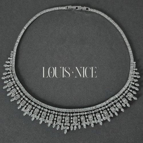 طقم زركون فضي