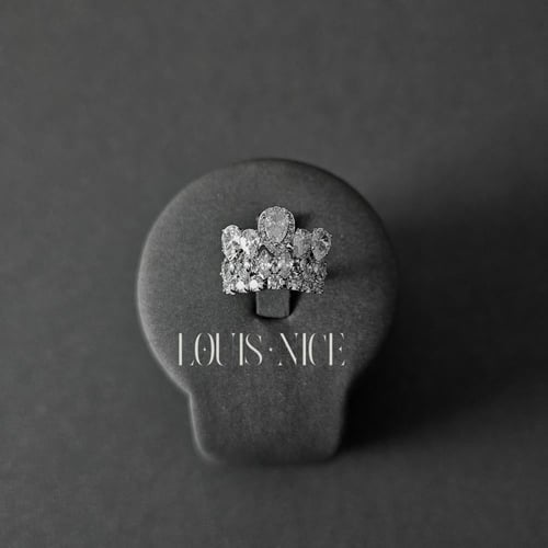 طقم زركون فضي