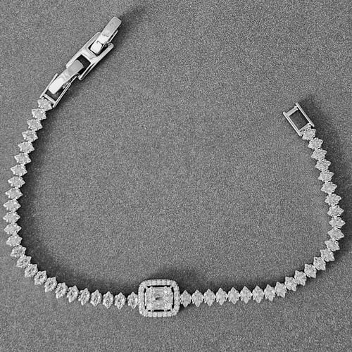 طقم زركون فضي