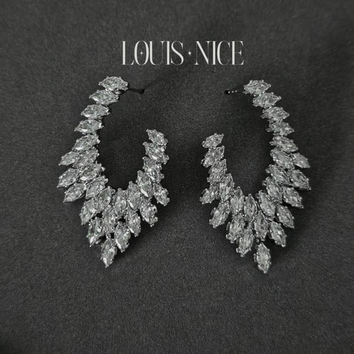 طقم زركون فضي