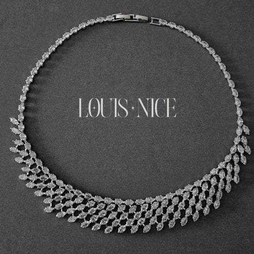 طقم زركون فضي