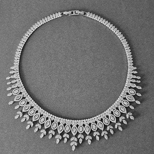 طقم زركون فضي