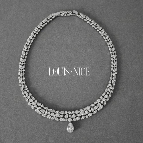 طقم زركون فضي