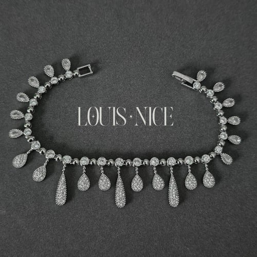 طقم زركون فضي