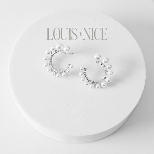 حلق زركون فضي