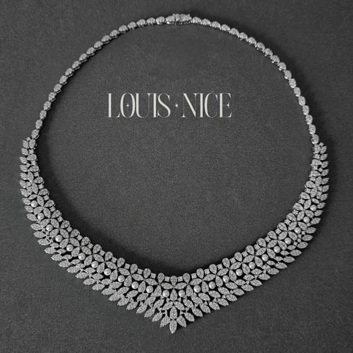 طقم لؤلؤ زركون فضي بدقة الألماس