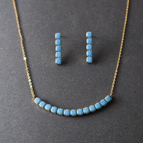 سلسال زركون تركوازي مع الحلق