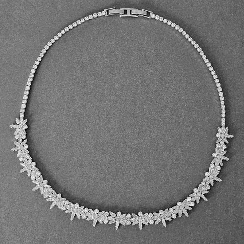 طقم زركون فضي