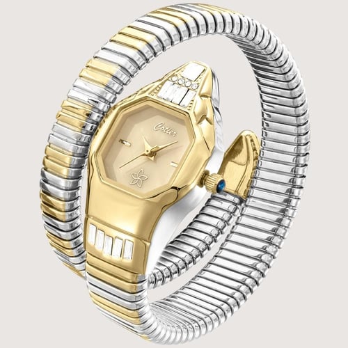 ساعة ايلارا باللون الفضي والذهبي