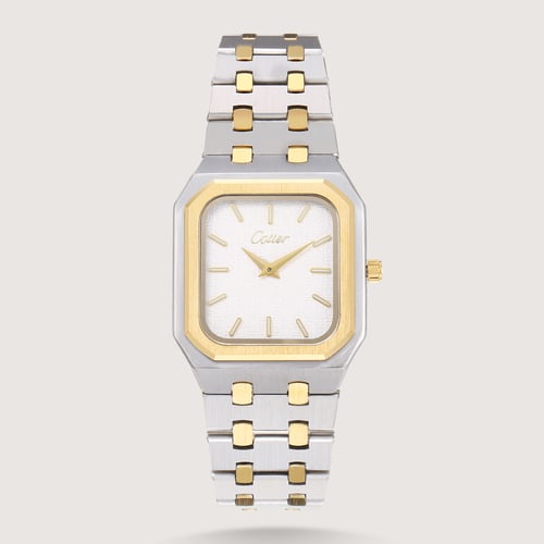 ساعة رجالية ستيل باللون الفضي والذهبي