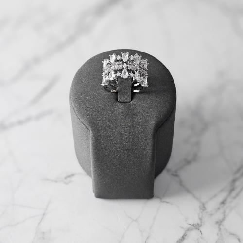 خاتم زركون فضي