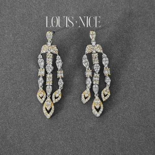 طقم زركون باللون الفضي والذهبي بدقة الالماس