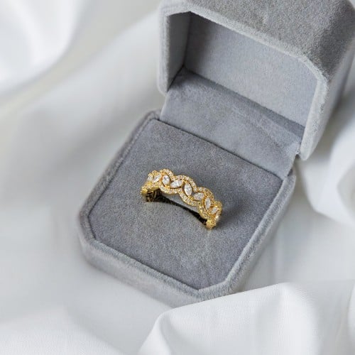 خاتم زركون ذهبي