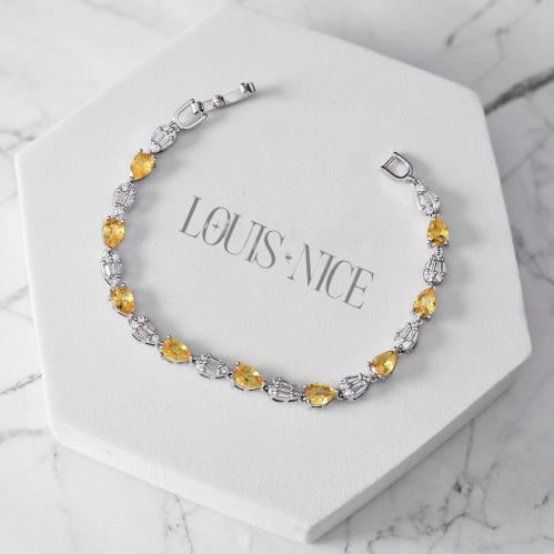 اسوارة زركون باللون الفضي مع الاصفر