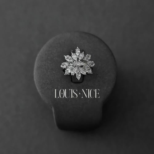 طقم زركون فضي