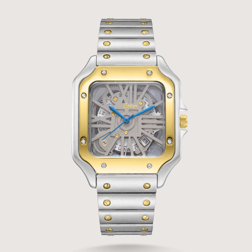 ساعة رجالية ستيل بمينا هندسي