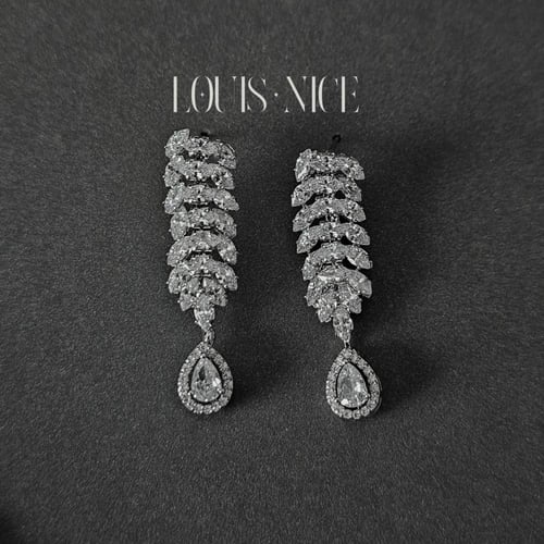 طقم زركون فضي