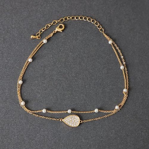 خلخال زركون ذهبي