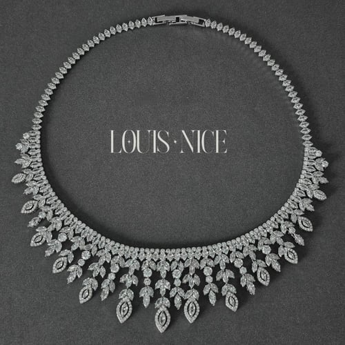 طقم زركون فضي