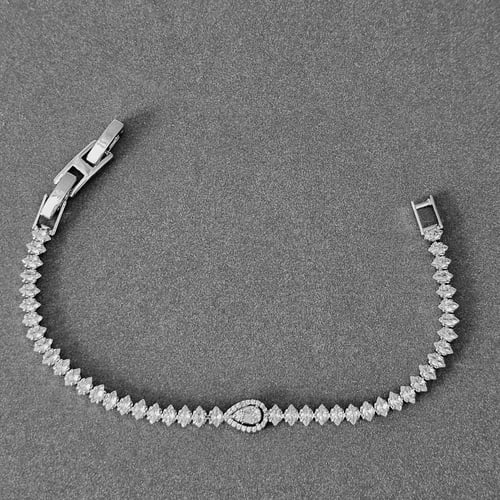 طقم زركون فضي