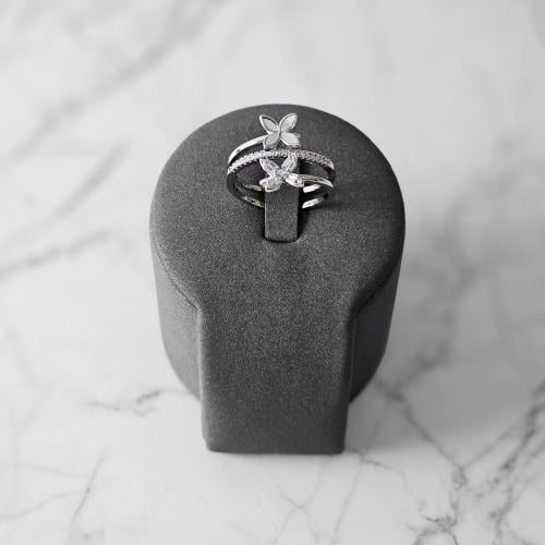 خاتم زركون فضي