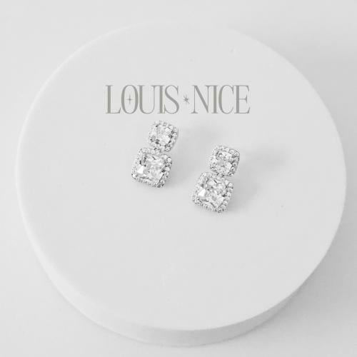 حلق زركون فضي