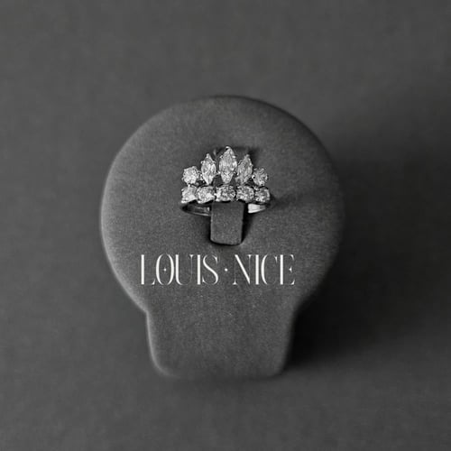 طقم زركون فضي